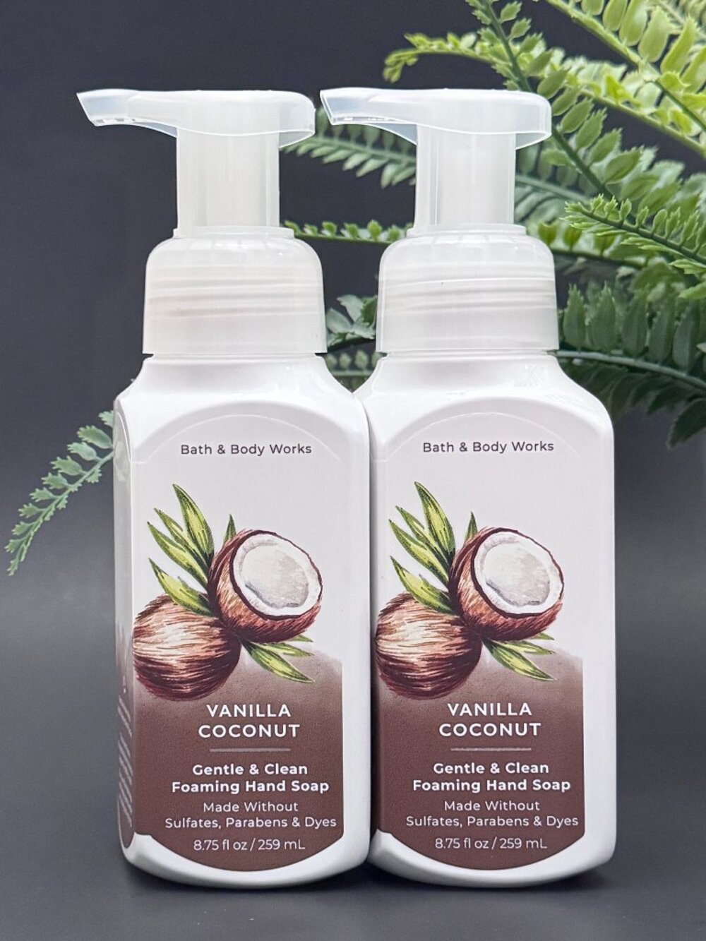 Bath & Body Works BBW Vanilla Coconut Gentle Foaming Hand Soaps X 2